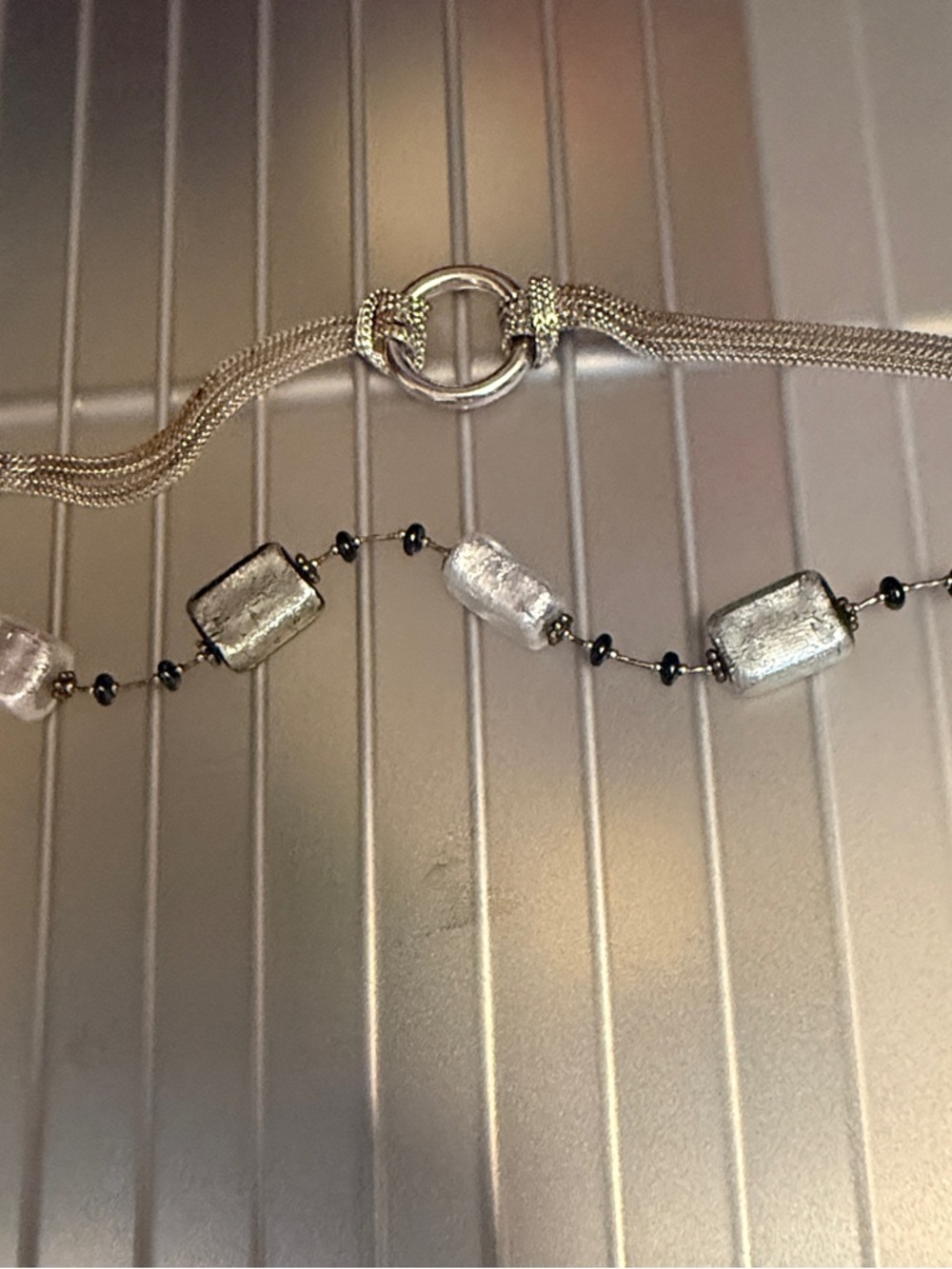 Pair of silver bracelets